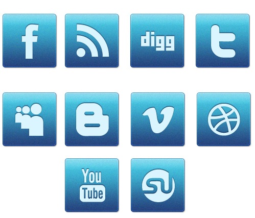 Social Media Icons Blue