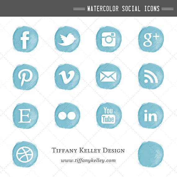 Social Media Icons Turquoise