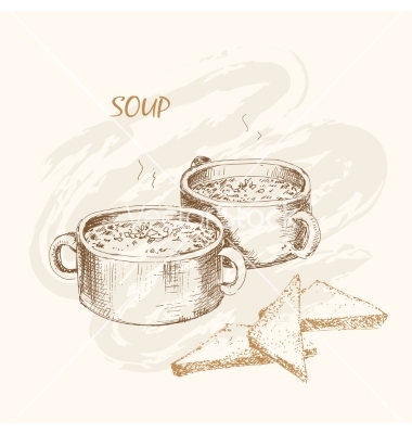 Soup and Bread Clip Art Free
