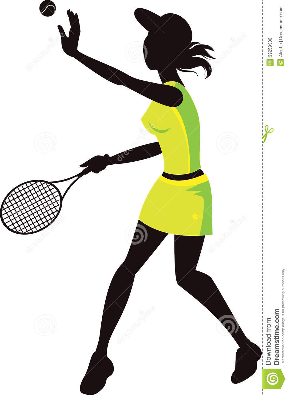 Tennis Player Silhouette Vector