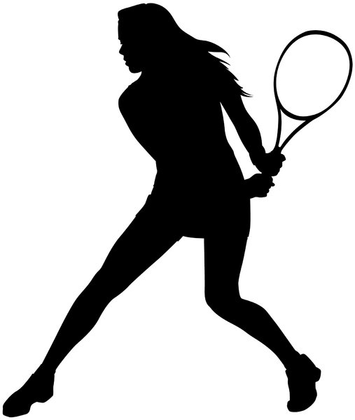 Tennis Player Silhouette Vector