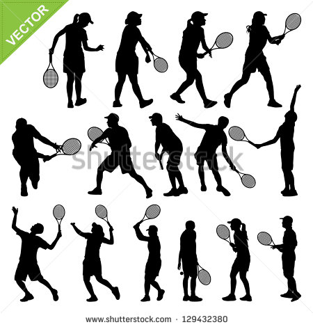 Tennis Player Silhouette Vector