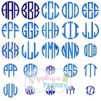 Fancy Circle Monogram Embroidery Font