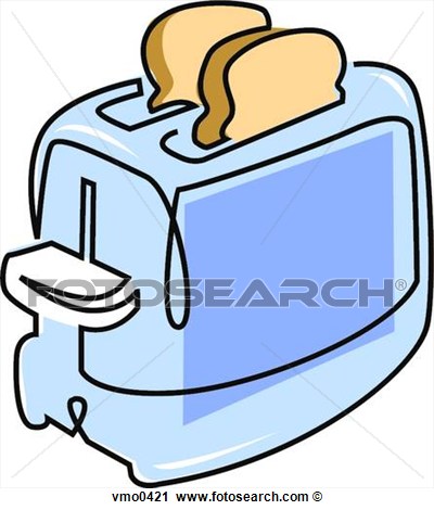 Toaster with Toast Clip Art