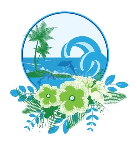 Tropical Flower Clip Art Backgrounds