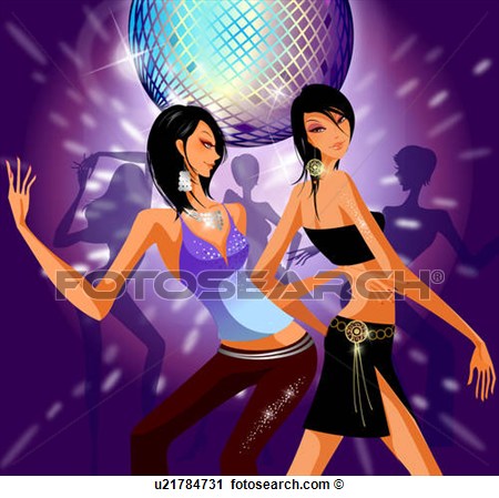 Two Women Dancing Night Club
