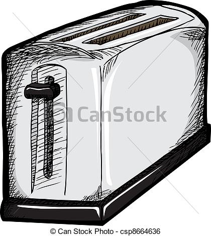 Vector Line Drawing Toaster