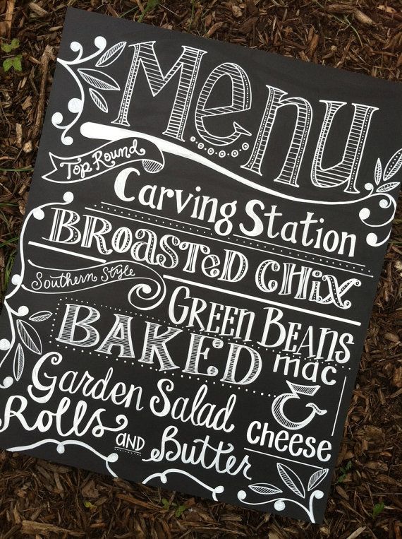 Wedding Chalkboard Menu Sign Wedding Chalkboard Menu Sign