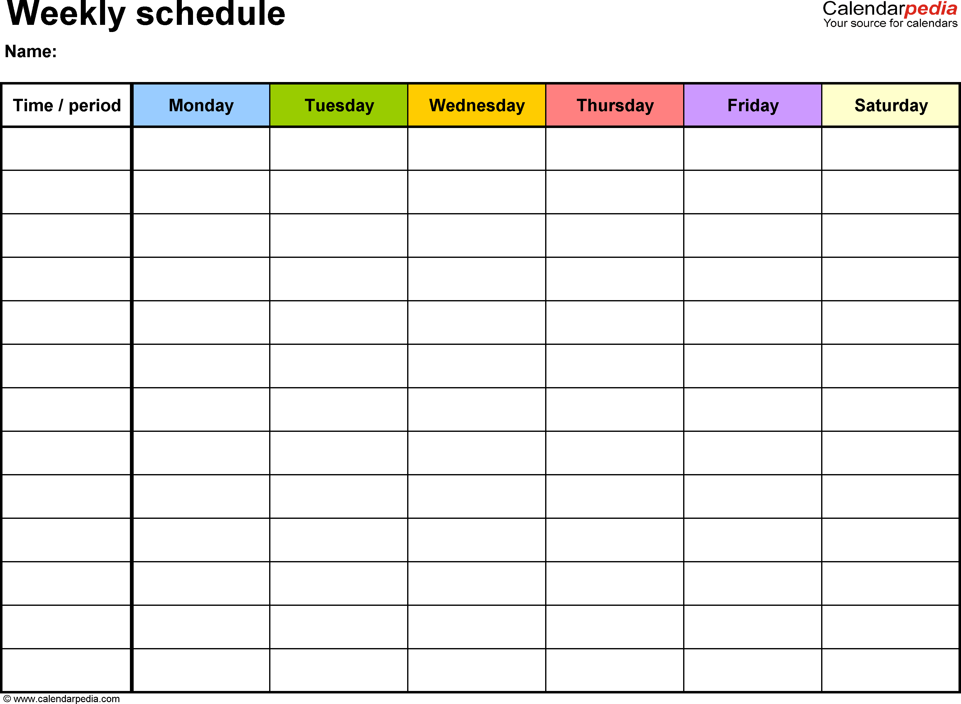 Weekly Schedule Template