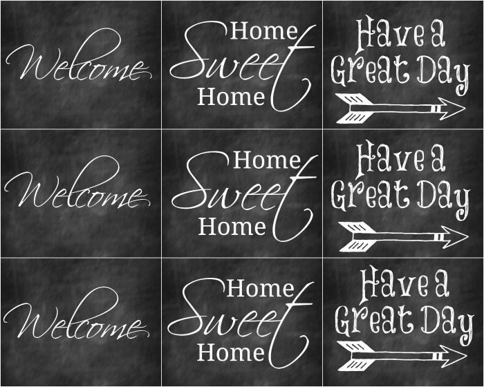 Welcome Chalkboard Printables Free