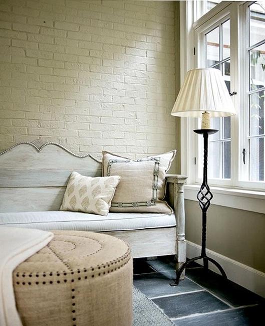 White Brick Wall Living Room