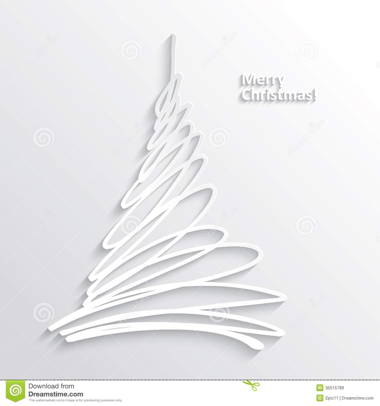 White Christmas Tree Abstract