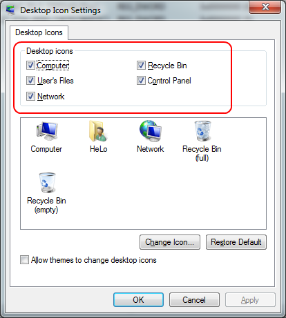 Windows 7 Desktop Icons Group