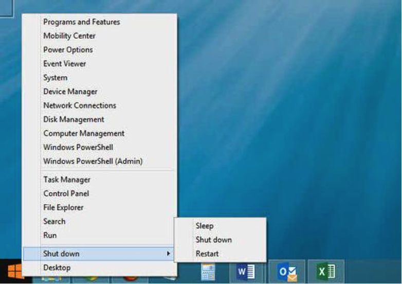 Windows 8.1 Start Button Right Click