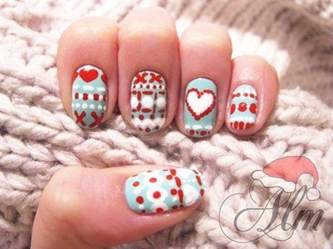 Winter Sweater Nail Art