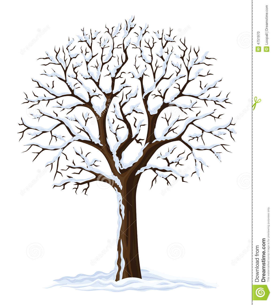 Winter Tree Silhouette Clip Art
