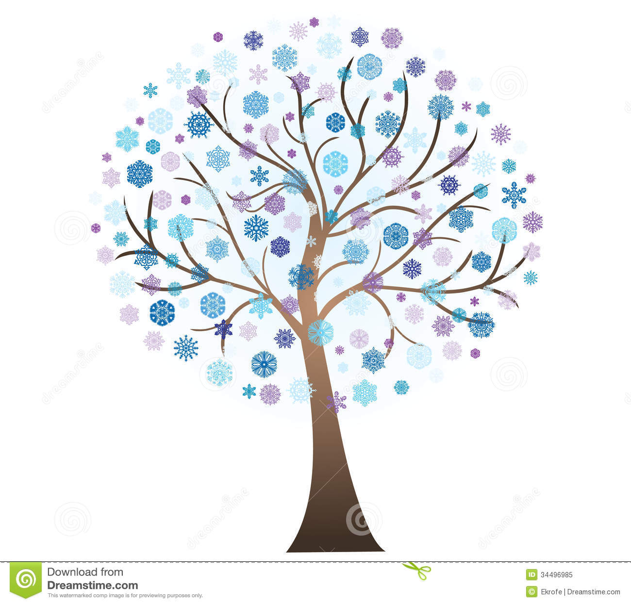 Winter Tree Vector Art