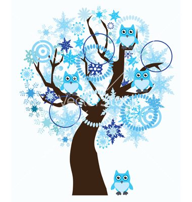 Winter Tree Vector Art