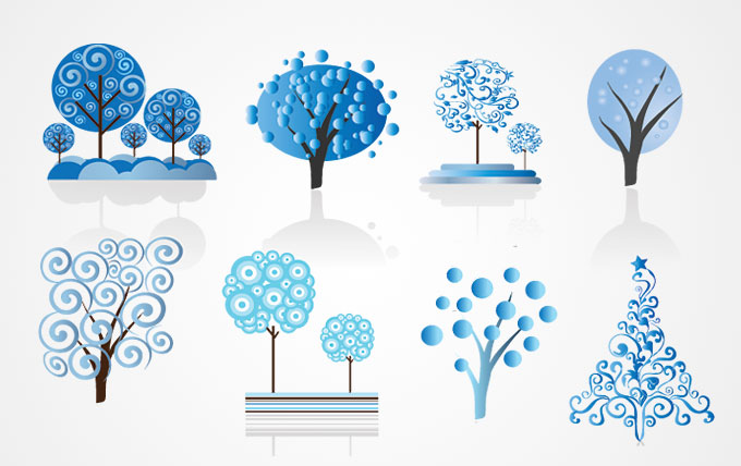 Winter Tree Vector Art