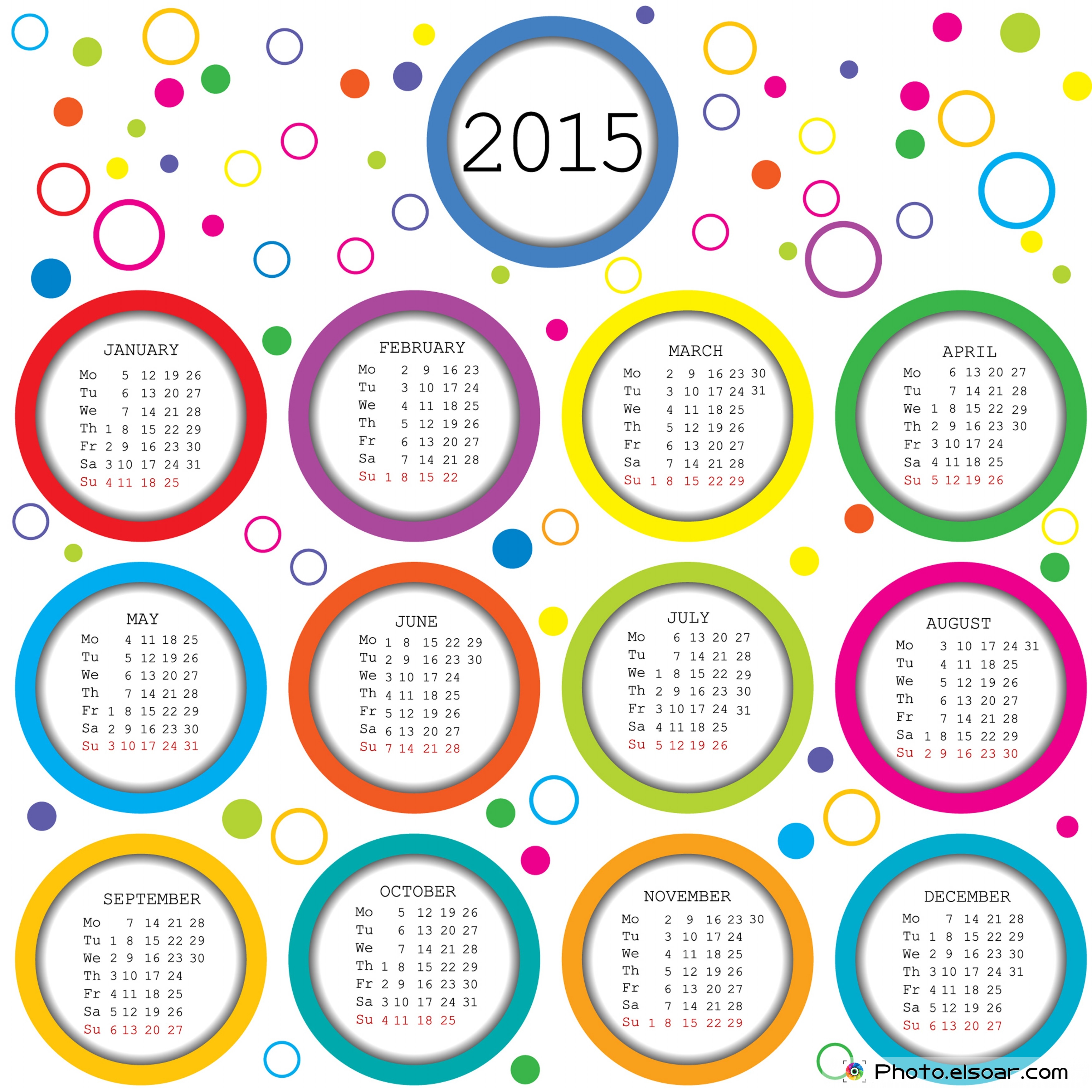 2015 Calendar Printable Template