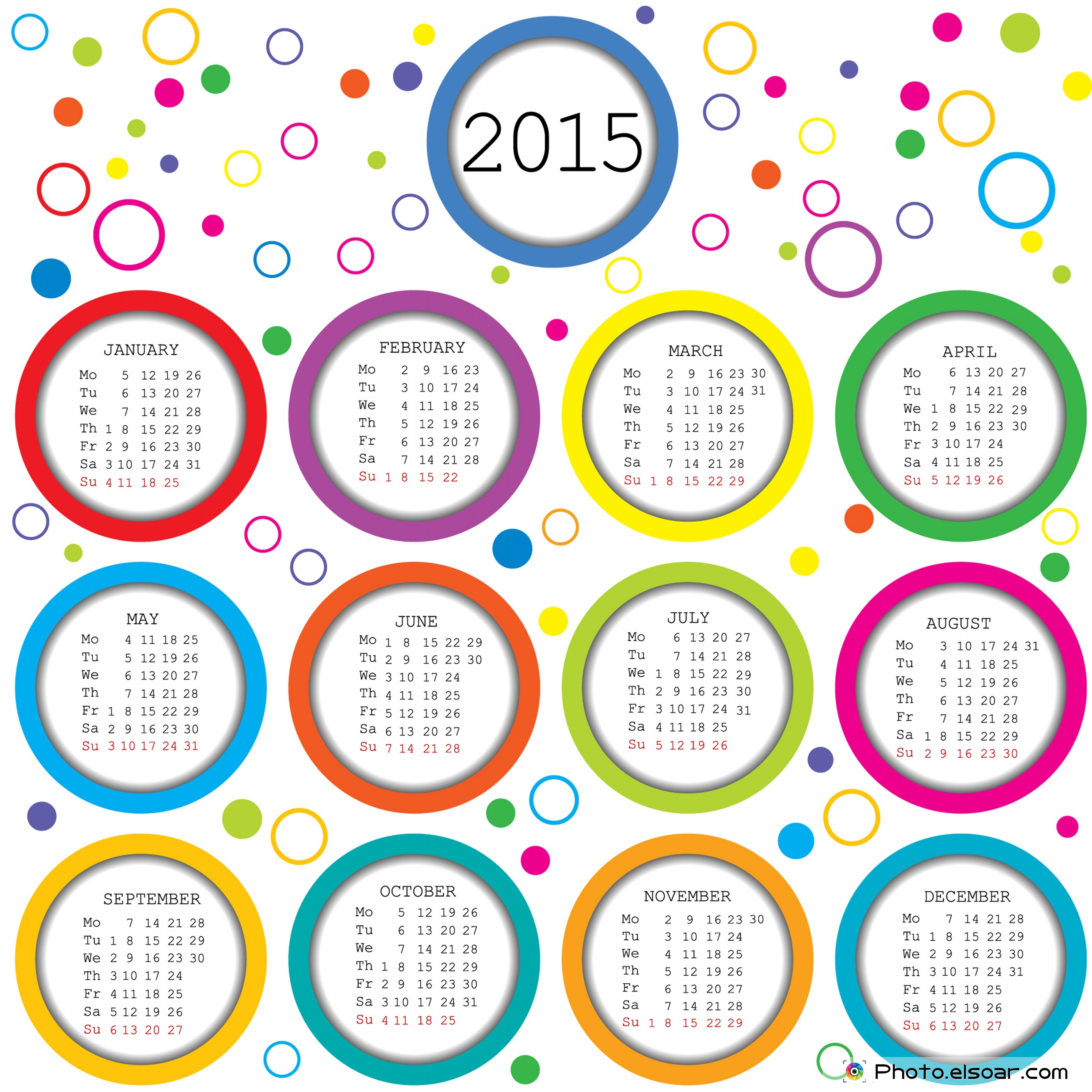 2015 Calendar Printable Template 2015 Calendar Printable Template
