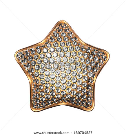 3D Diamond Star Clip Art
