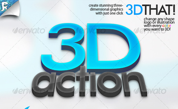 3D Text Action Photoshop Download