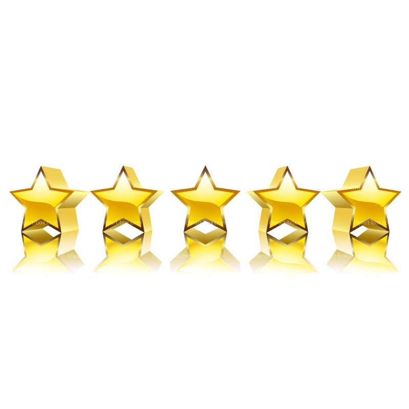 5 Gold Stars Clip Art