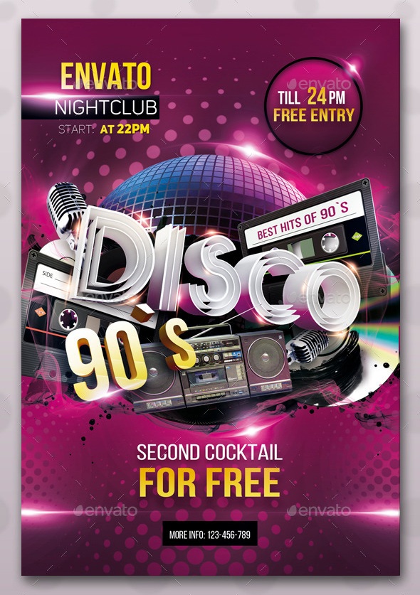 90s Party Flyer Template