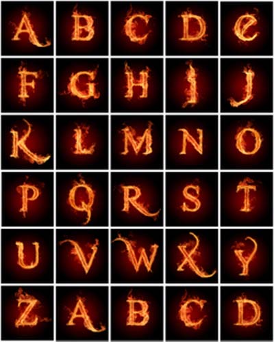 16 Fire Writing Font Images