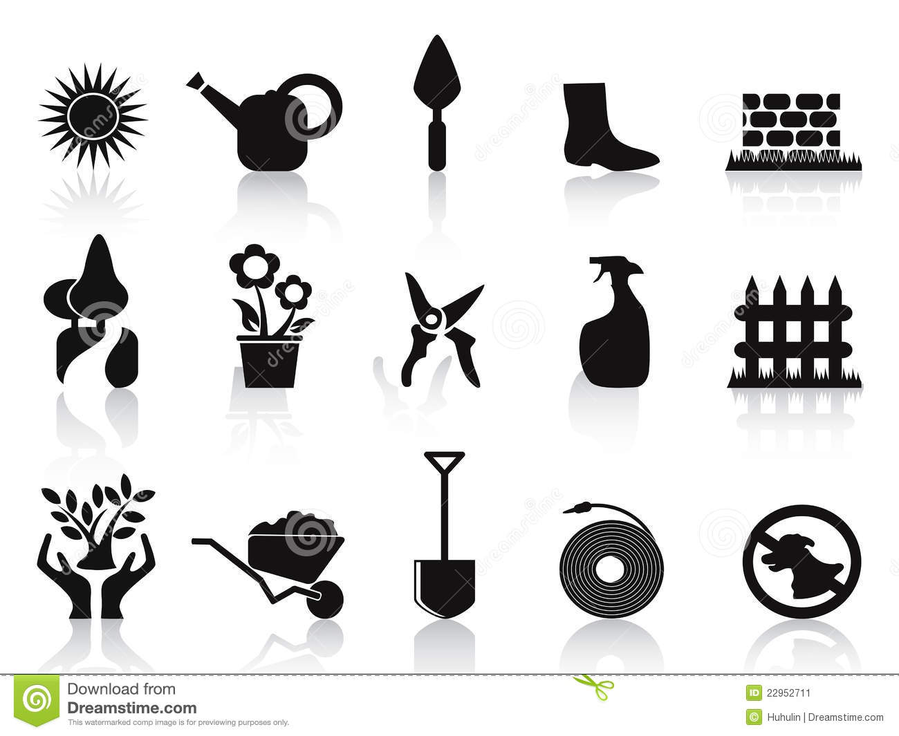 Black and White Garden Icons