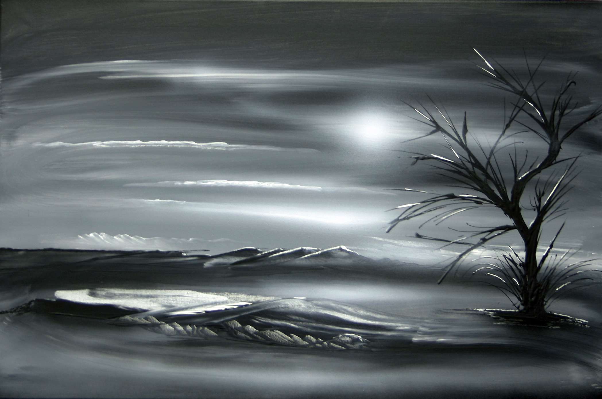 Black and White Landscape Paintings On Canvas