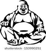 Black and White Laughing Buddha