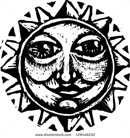 Black and White Sun Illustrations