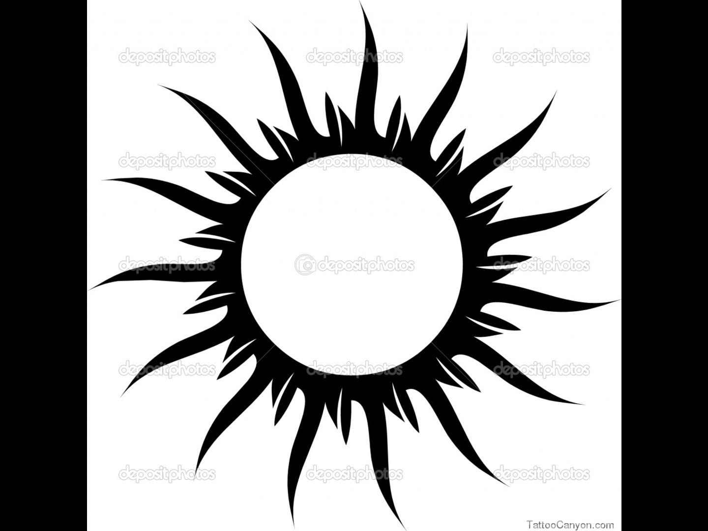 Black and White Sun Tattoos