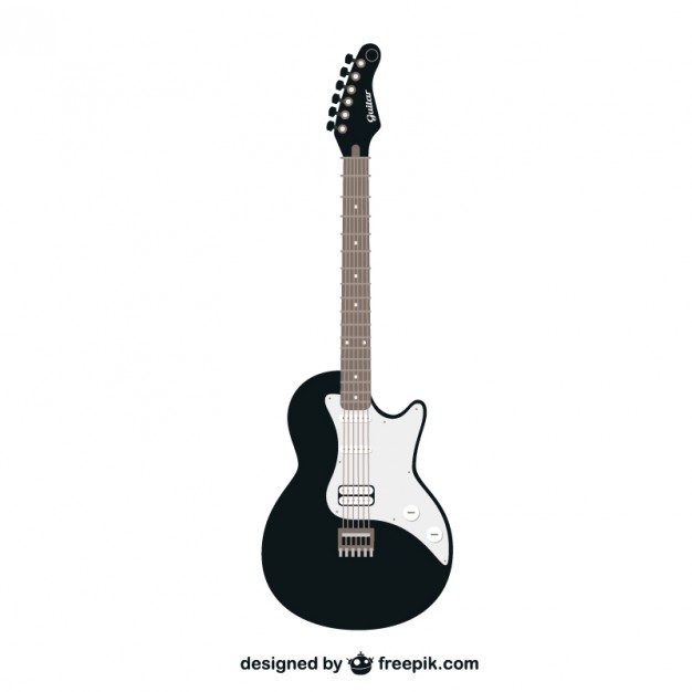 Black and White Vector Guitar
