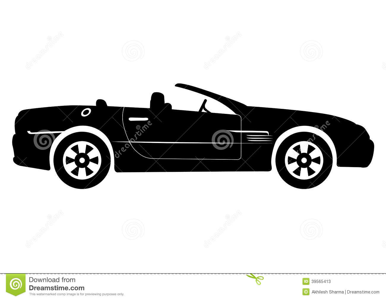 Black Convertible Car Clip Art