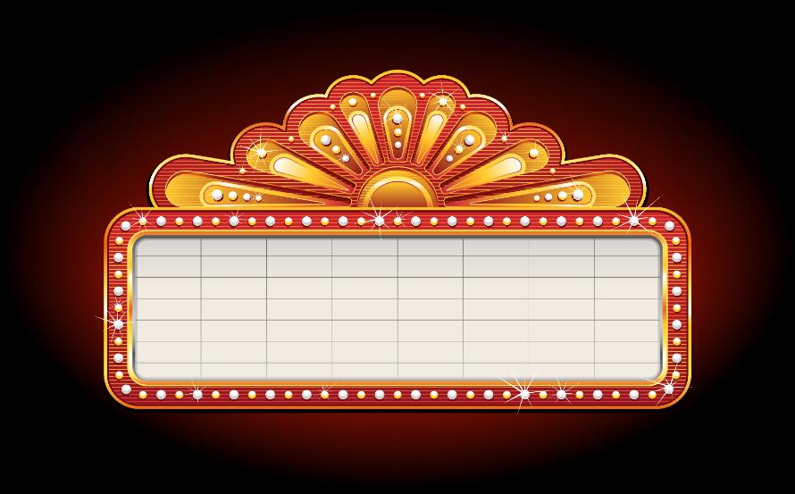 Blank Movie Theater Marquee Vector