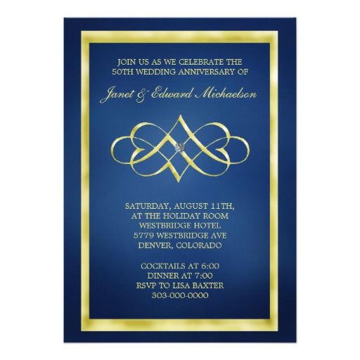 Blue and Gold Invitation