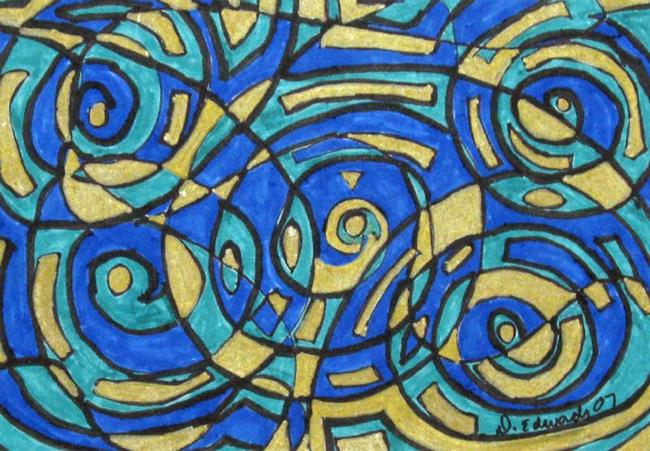 Blue and Gold Swirls