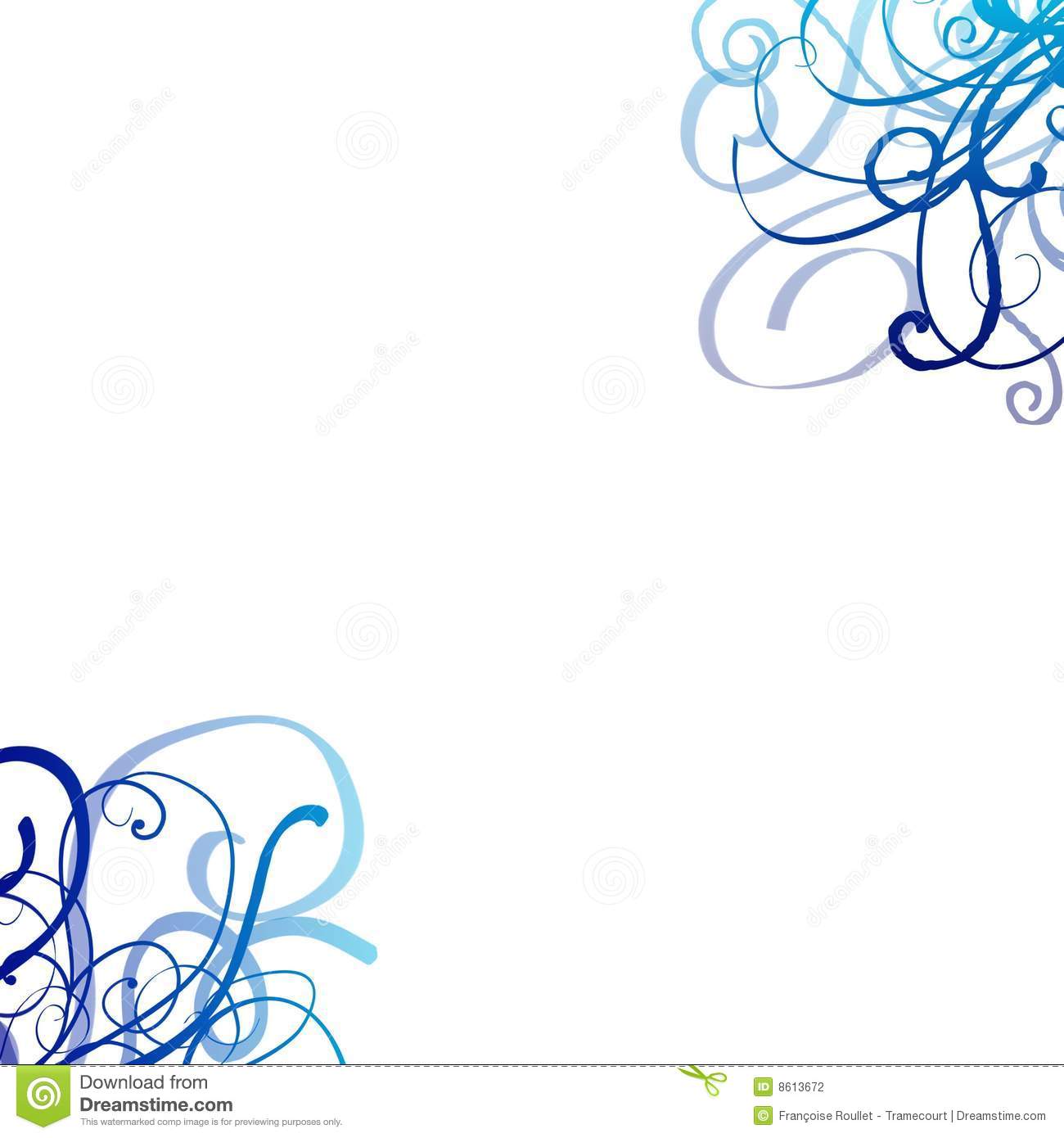 Blue Swirl Design Border Blue Swirl Design Border