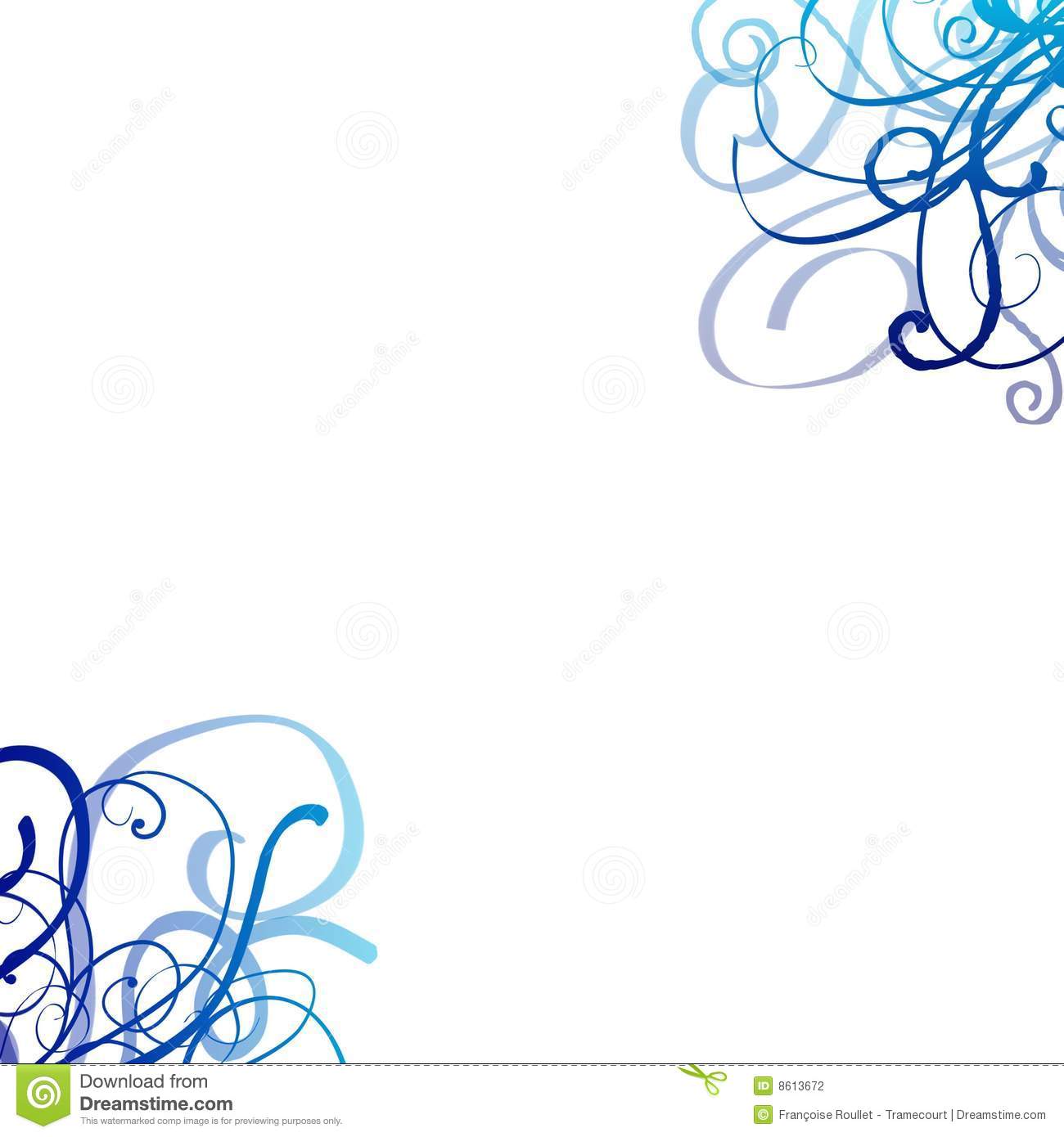 Blue Swirl Design Border