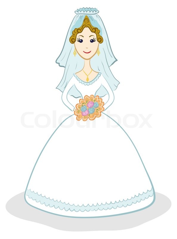 Bride Cartoon Wedding Dress