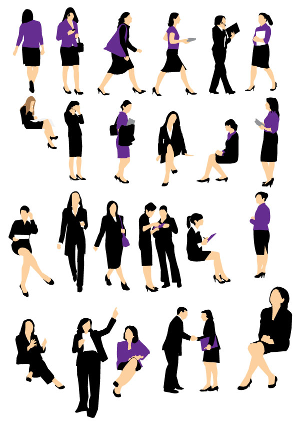 Business People Silhouette Vector Free