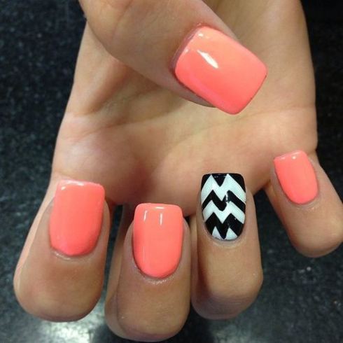 Chevron Acrylic Nail Designs
