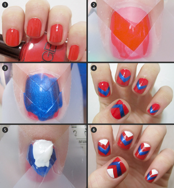 Chevron Nail Design Step by Step