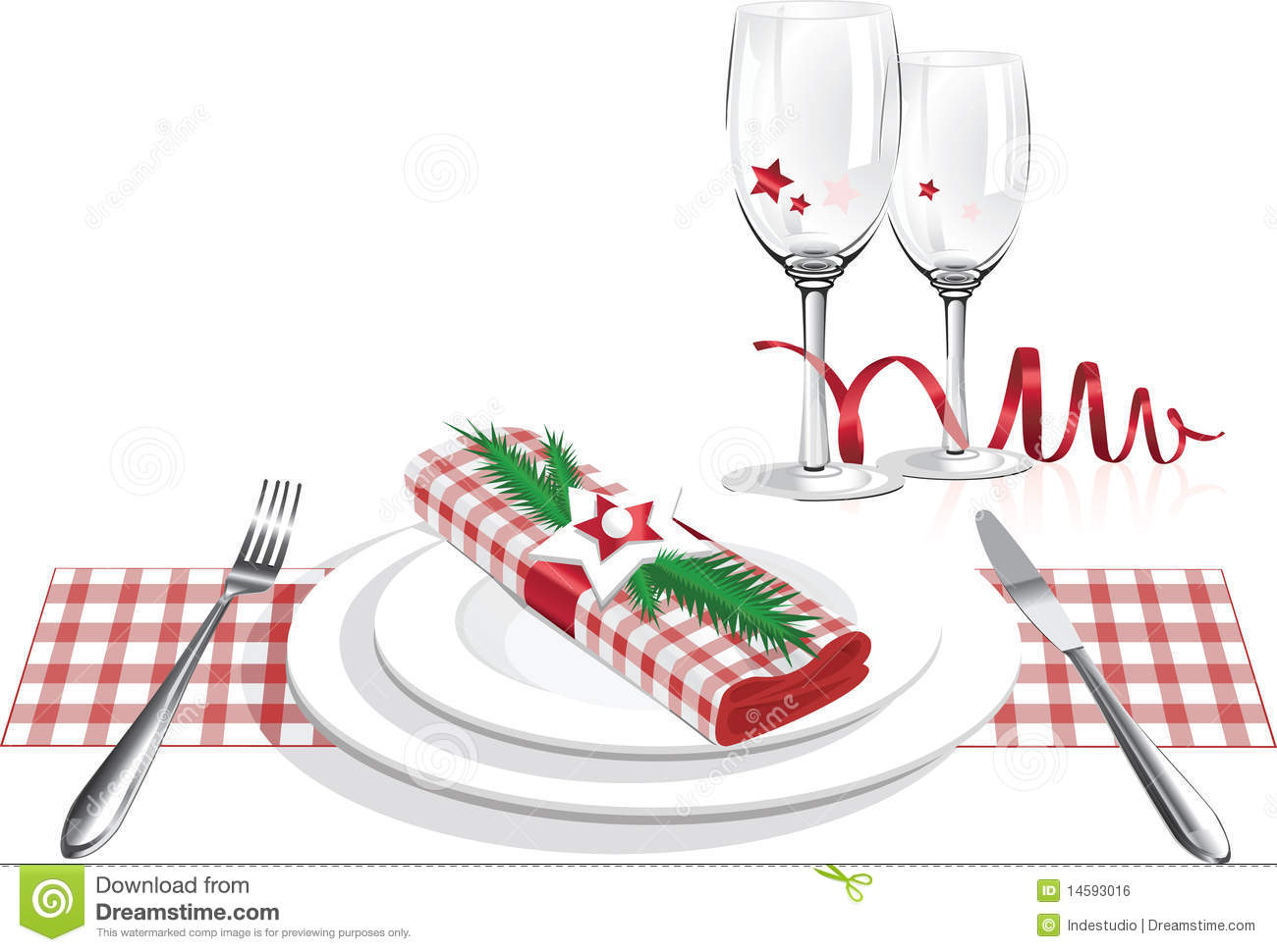 Christmas Dinner Plate Clip Art