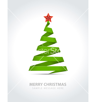 Christmas Tree Ribbon Vector