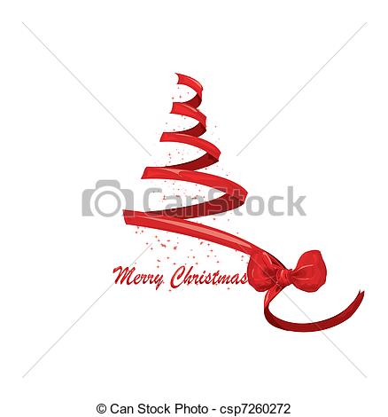 Christmas Tree Ribbon Vector