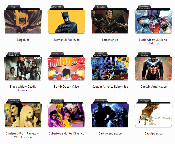 Comic Book Folder Icons